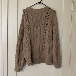 Tan Knit Sweater, Size M